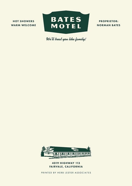 Bates Motel: Fictional Hotel Notepad Set